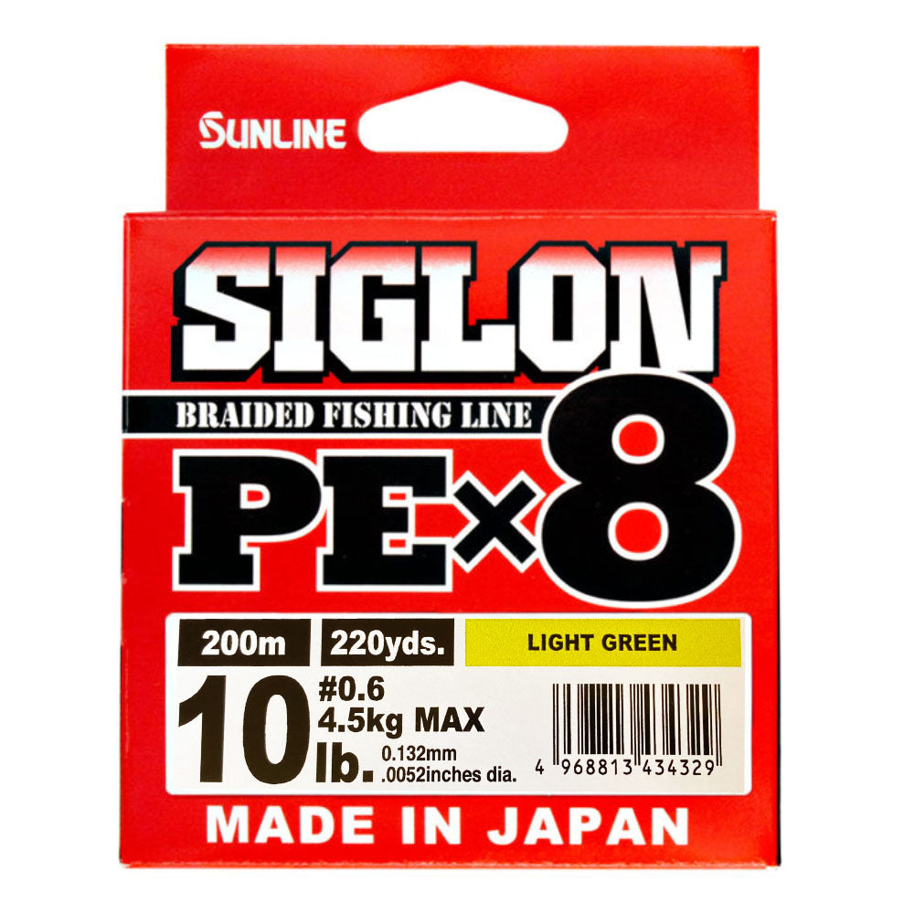 【サンライン】SIGLON　PE　X8　0.6号-200ｍ　LIGHT　GREEN　10lb　4.5kgMAX　シグロンPE　 ライトグリーン【SUNLINE】