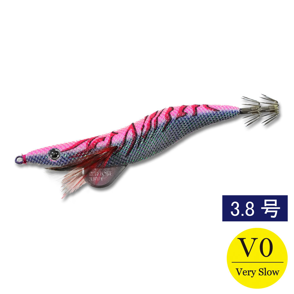 エギシャープ　3.8号V0（17g）　パープルピンクグロー赤侍レッド