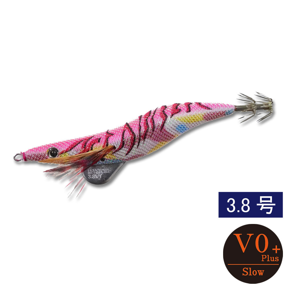 エギシャープ　3.8号V0＋（18g）　マーブルピンクグロー赤侍レッド