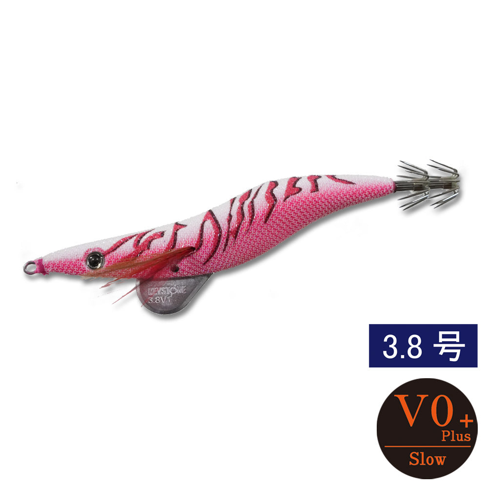 エギシャープ　3.8号V0＋（18g）　ピンクフルグロー赤侍レッド