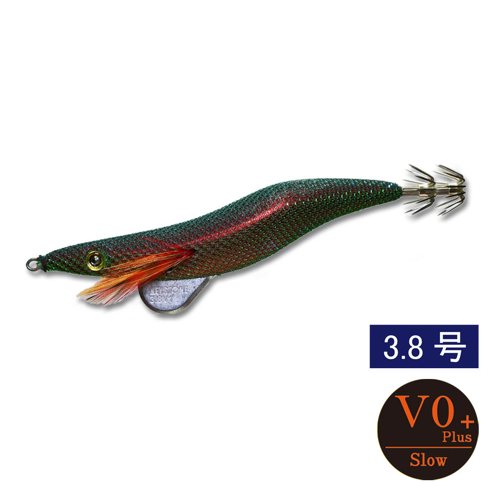 エギシャープ　3.8号V0＋（18g）　レッドグリーンベースグリーン