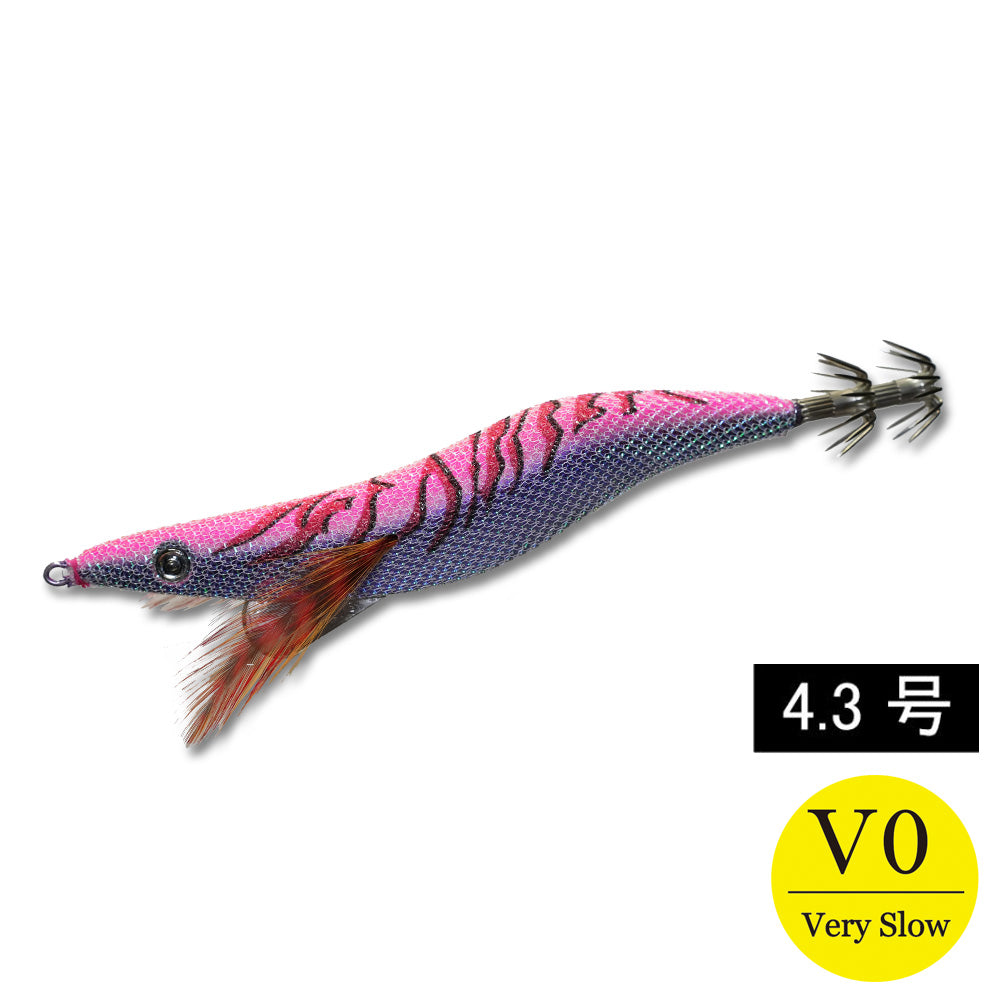 エギシャープα　4.3号V0　(22g)　パープルピンクグロー赤侍レッド