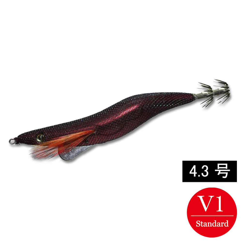 エギシャープα　4.3号V1(24g)　レッドブラックベースパープル