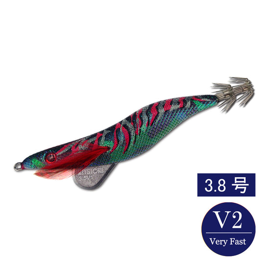 エギシャープ　3.8号V2　(24g)　赤侍グリーンマーブルブラック