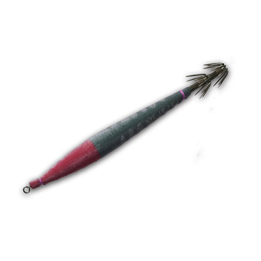 硬質発泡浮きスッテ　115ｍｍ（5.0号）夜光　赤みどり×オーロラ（１パック２本入り）