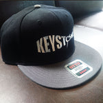 keystone logo flat cap gray/black black logo