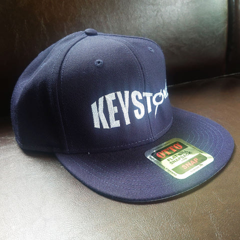 keystone logo flat cap black/purple white logo