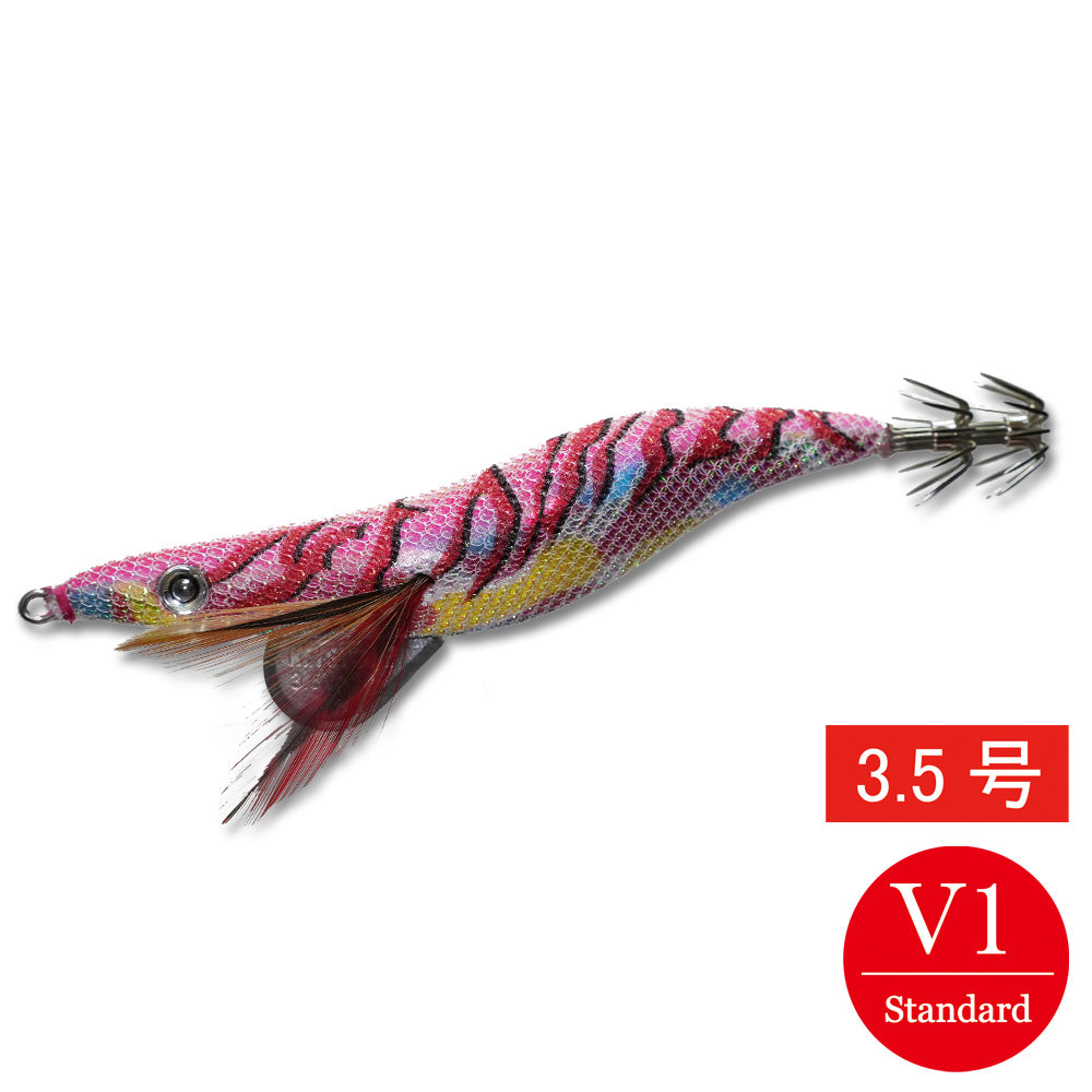 エギシャープ　3.5号V１（17g）　マーブルピンクグロー赤侍レッド