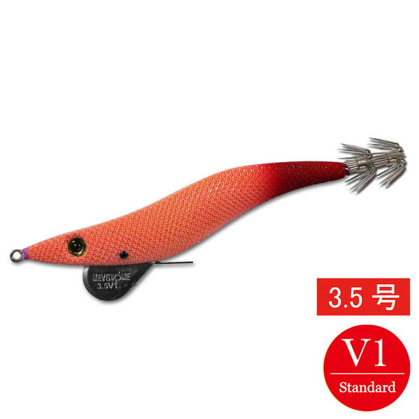 邪道エギ】早福型 邪道編 3.5号V1(16g) オレンジグローレッド