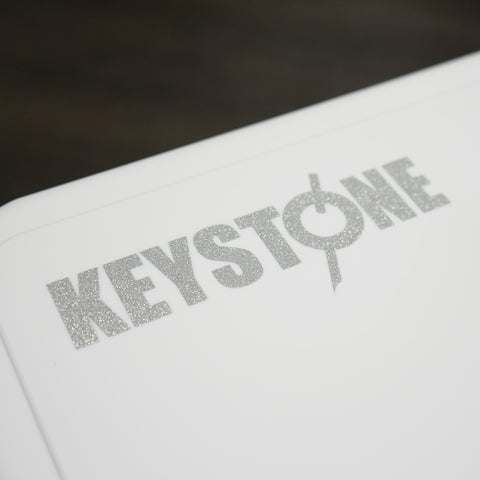 キーストン　KEYSTONE ロゴカッティングステッカー　Ｍサイズ　シルバーラメ