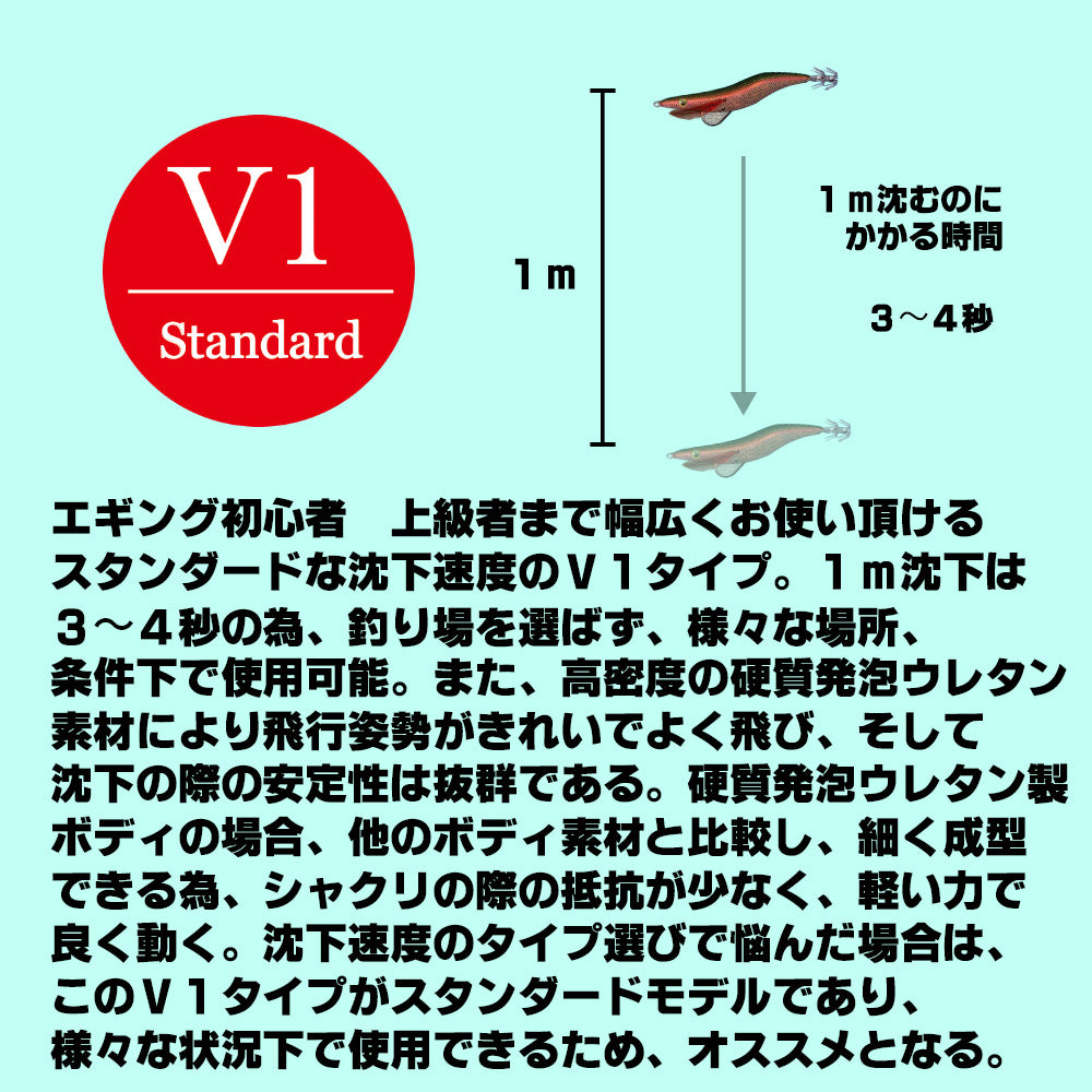【邪道エギ】早福型 邪道編　3.0号V1(12g)　オレンジグローレッド