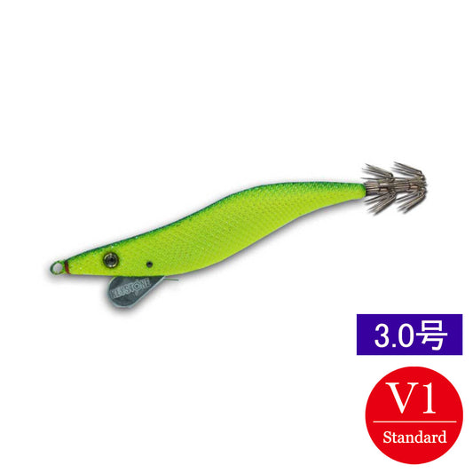【邪道エギ】早福型 邪道編　3.0号V1(12g)　イエローグローグリーン