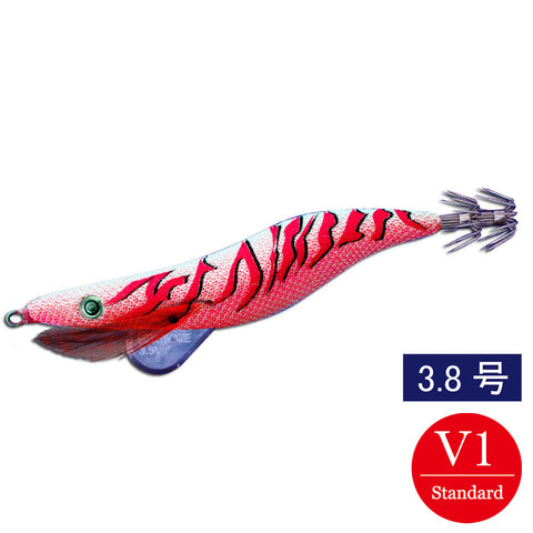エギシャープ　3.8号V1（19g）　ピンクフルグロー赤侍レッド