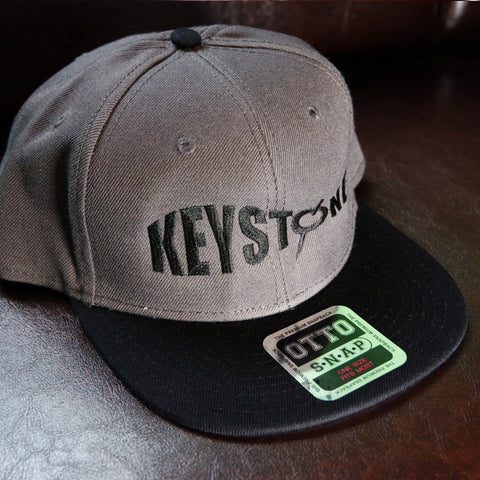 keystone logo flat cap gray/black black logo