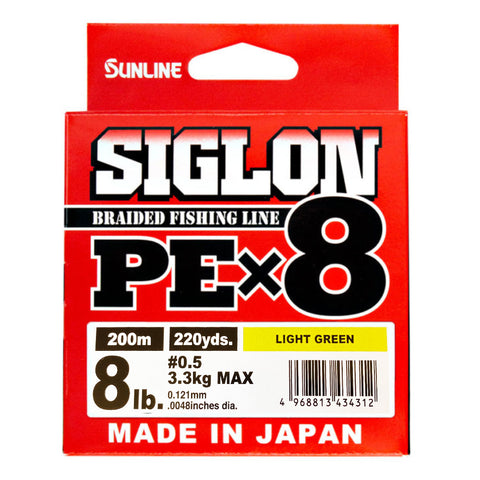 [Sunline] SIGLON PE X8 0.5-200m LIGHT GREEN 8lb 3.3kg MAX Siglon PE light green [SUNLINE]