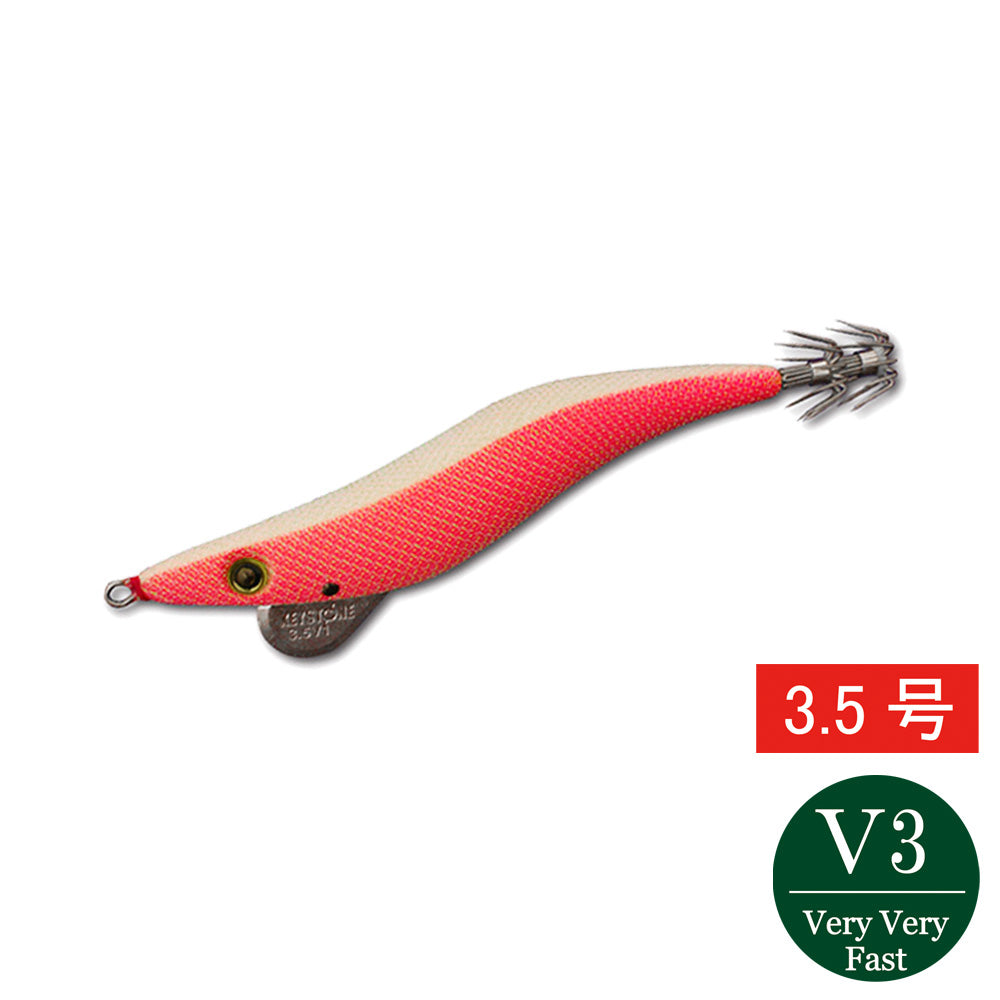 【邪道エギ】早福型 邪道編　3.5号V3(27g）　ピンクグローホワイト