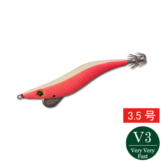 【邪道エギ】早福型 邪道編　3.5号V3(27g）　ピンクグローホワイト