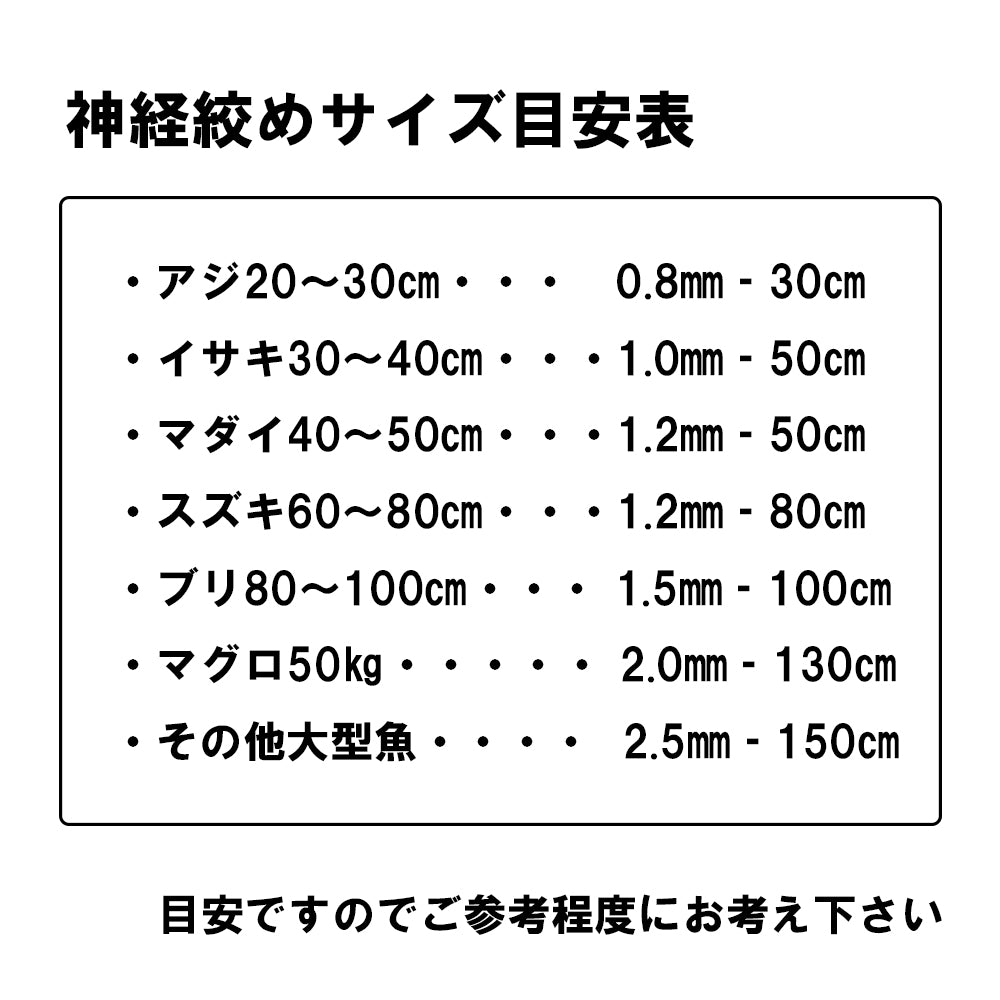 神経絞め　径2.0mm　長さ100cm　【１パック1本入り】【神経締め　神経抜き　神経〆】