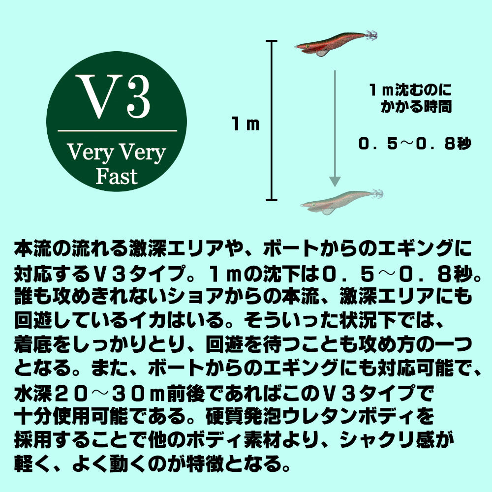 【邪道エギ】早福型 邪道編　3.5号V3(27g）　イエローグローグリーン