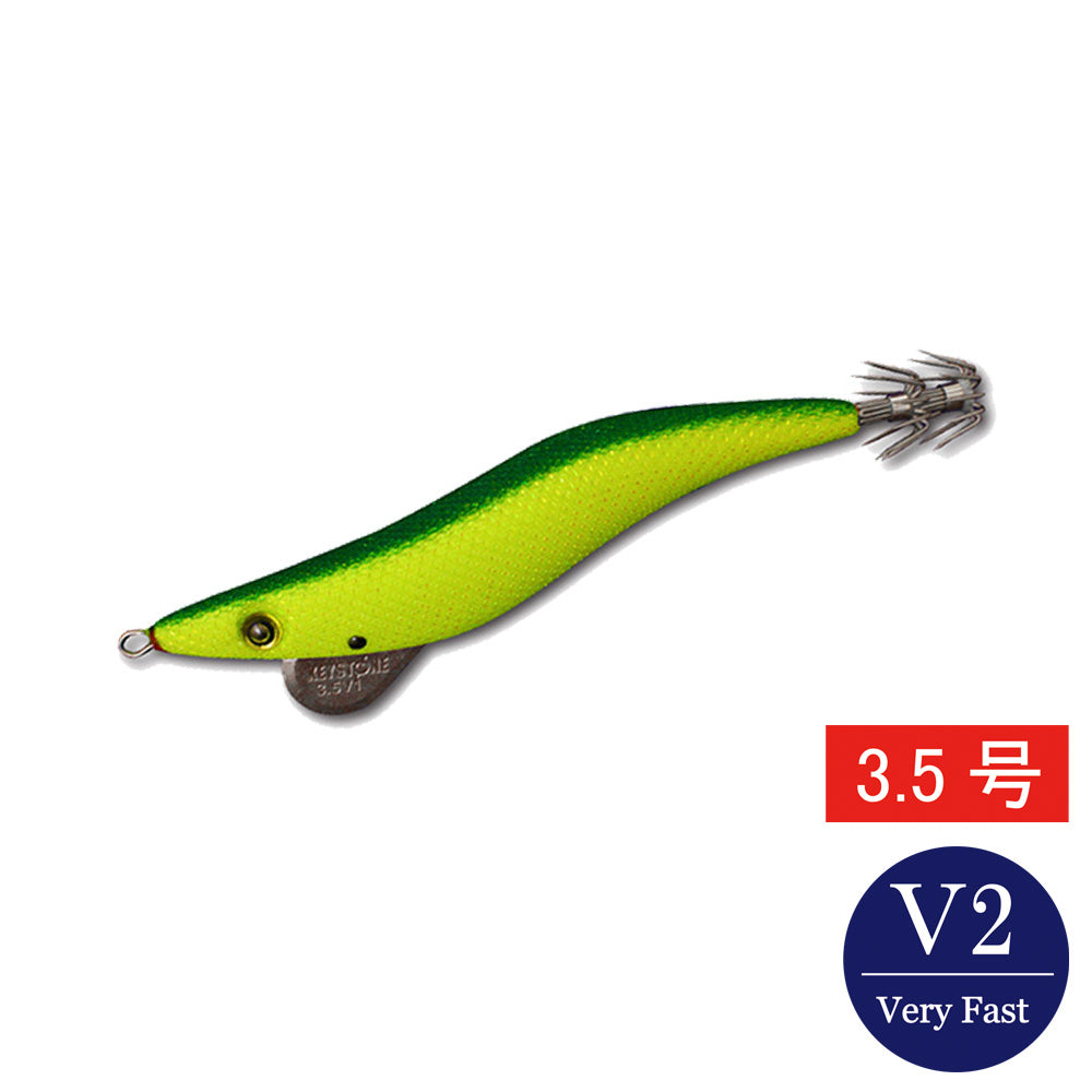 【邪道エギ】早福型 邪道編　3.5号V2(19g)　イエローグローグリーン