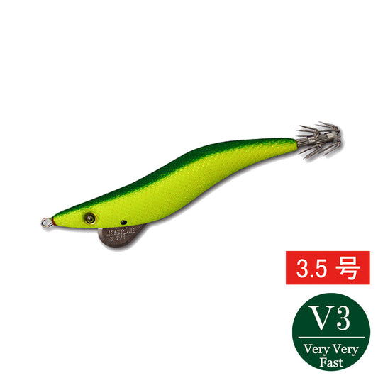 【邪道エギ】早福型 邪道編　3.5号V3(27g）　イエローグローグリーン